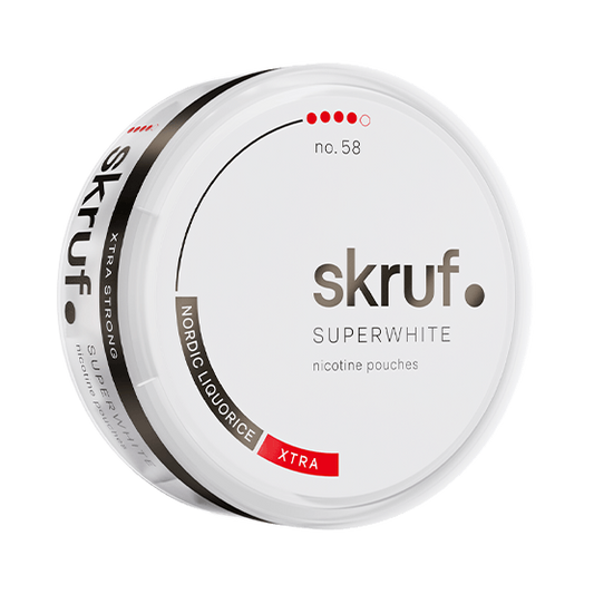 Skruf Superwhite no. 58 Nordic Liquorice Xtra Strong